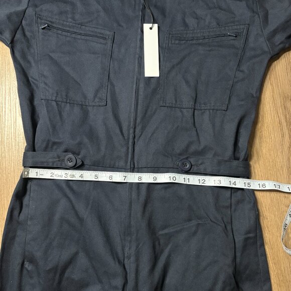 NWT Rivet Utility navy blue jumpsuit size S small long sleeve zip front GOOP - Picture 7 of 11